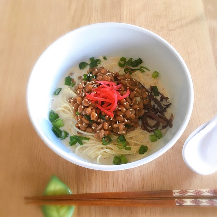 豚骨風☆ねばねば豆乳ラーメン♪